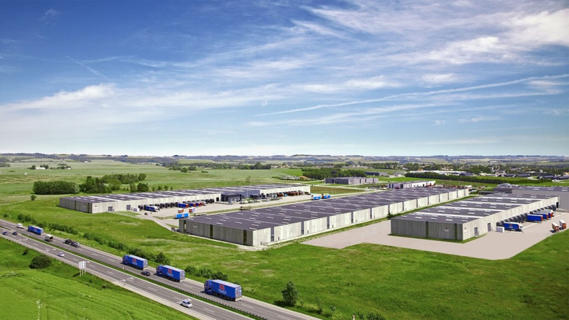 Aerial photo of DKI Logistics in Horsens.