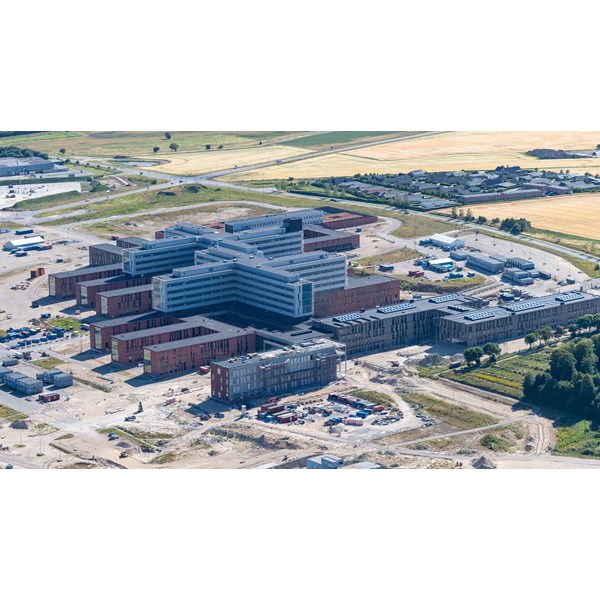 The new Aalborg University Hospital seen from above. 