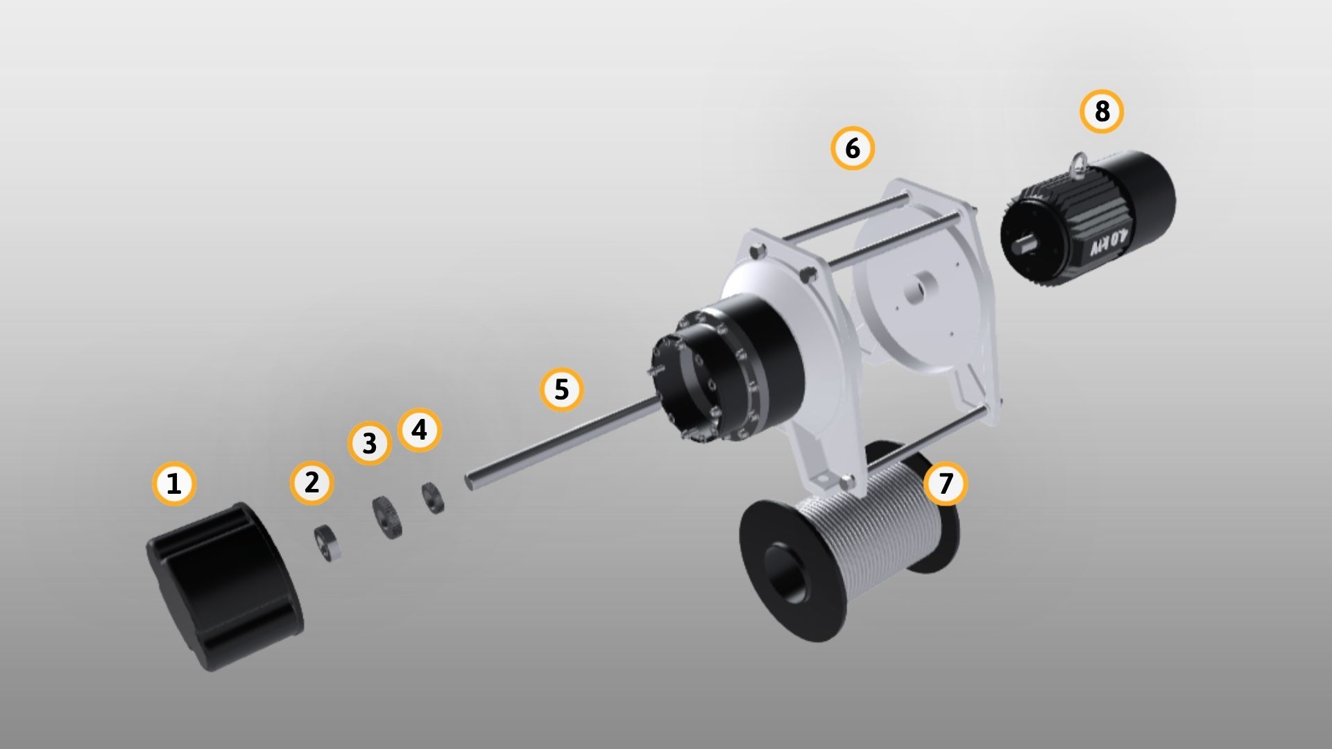 Interactive exploded view with clickable part hotspots
